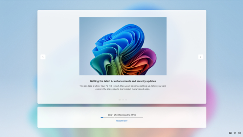 初期セットアップでWindows Updateをスキップ可能に