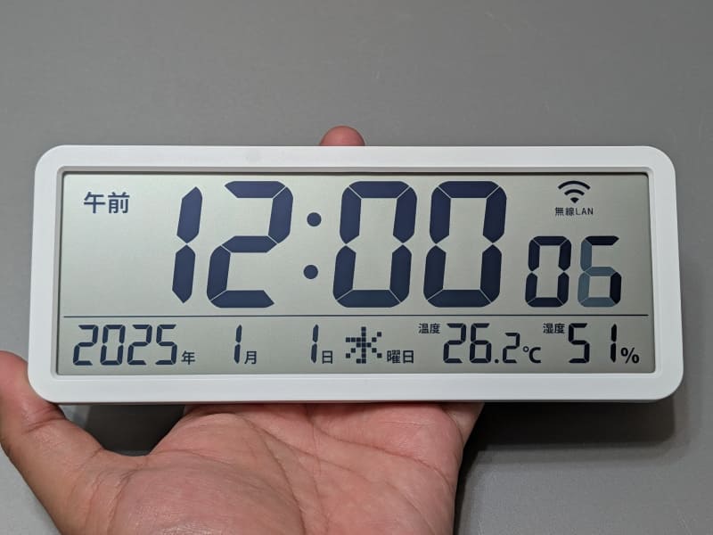 電池を抜くといったんは2025/1/1 12:00にリセットされるが……