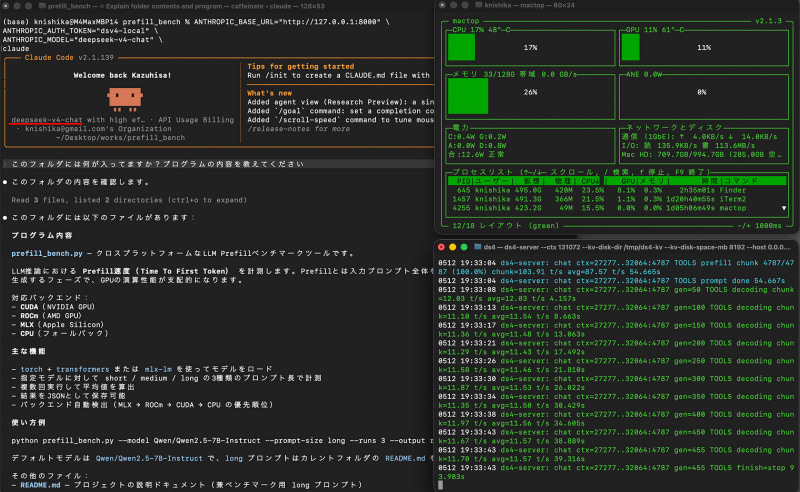 Claude CodeをDeepSeek V4 Flash(deepseek-chat)で起動