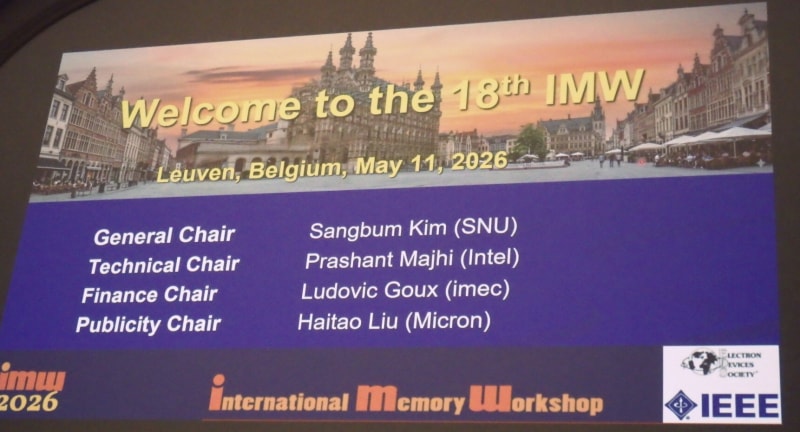 IMW 2026開会挨拶のスライド1枚目。主要な4名のチェアパーソンが紹介された