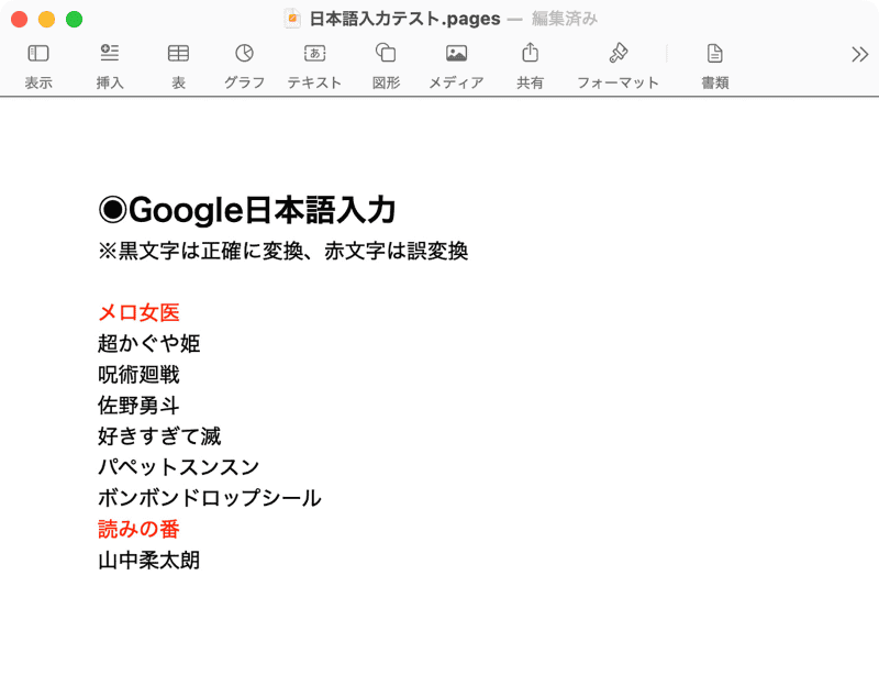 2026年の急上昇ワードを変換したところ、Google日本語入力では2つほど誤変換が発生しました。「メロジョイ」は玩具の名前。「黄泉のツガイ」はマンガ/テレビアニメ作品のタイトルです