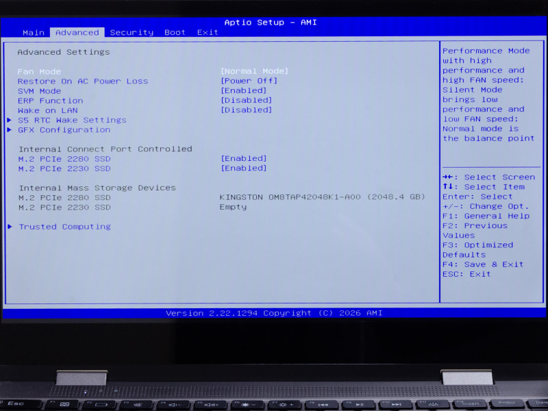 BIOS / Advanced