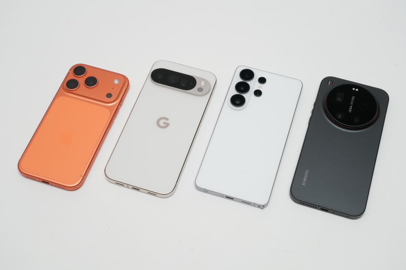 左から「iPhone 17 Pro」「Pixel 10 Pro XL」「Galaxy S26 Ultra」「Xiaomi 17 Ultra」