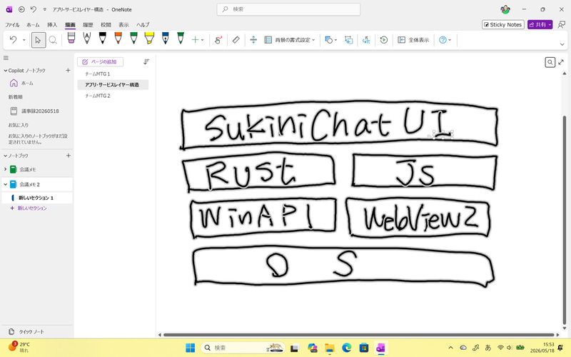 OneNoteで手書きしたラフな図版をコピー