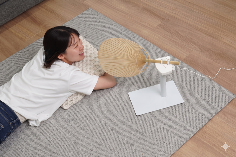 USBでパワフルにあおぐ「電動うちわ」