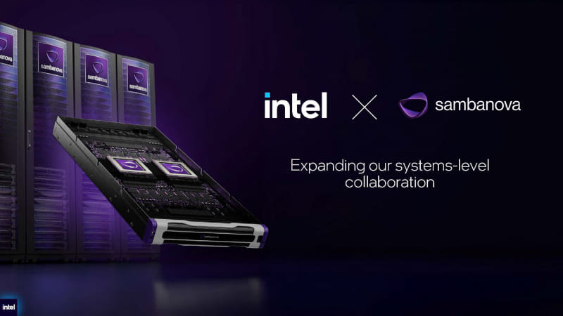 Samba NovaのAIアクセラレータをIntel製品群に統合(出典: Data Center Business Strategy、Intel)