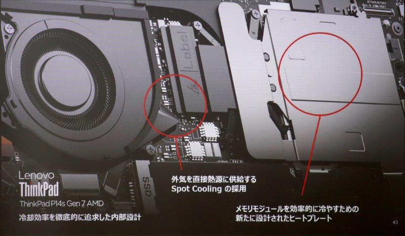 銅製ヒートパイプ/ヒートシンクの一部をアルミニウムとすることで軽量化を図ったほか、外気をCPUに直接吹き付けるSpot Cooling、メモリ向けのヒートプレートを採用するなど、冷却性にもこだわった