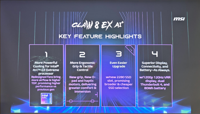 Claw 8 EX AI+の4つの特徴