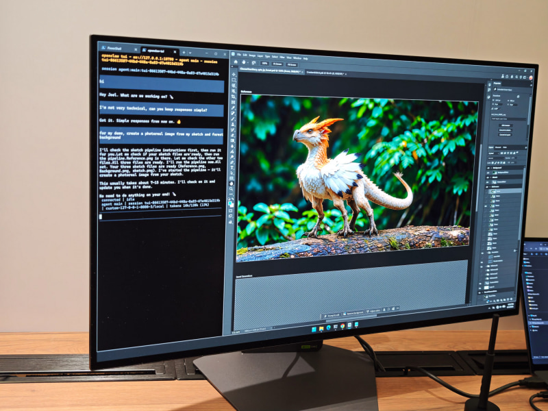 エージェント型AIがAdobe Photoshopを操作しながらコンテンツを制作していく様子