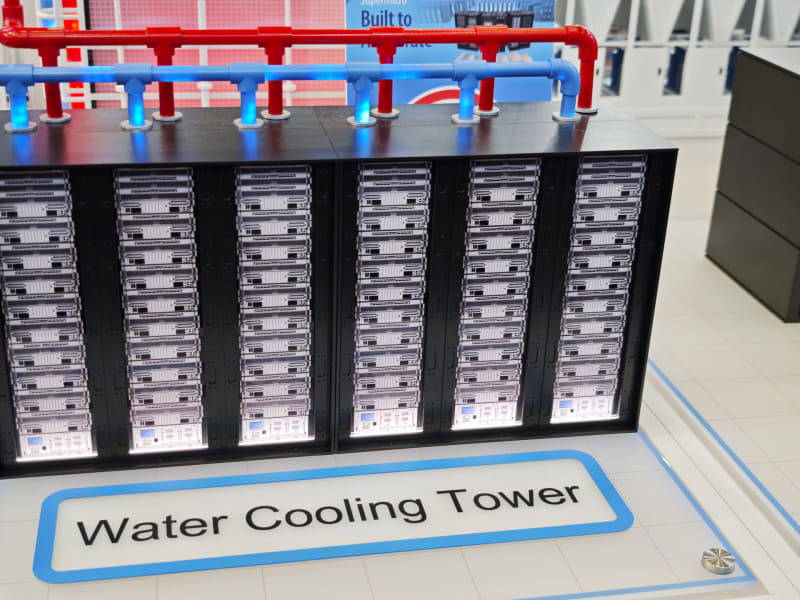 Water Cooling Tower(ウェット冷却塔)と蒸発施設の模型