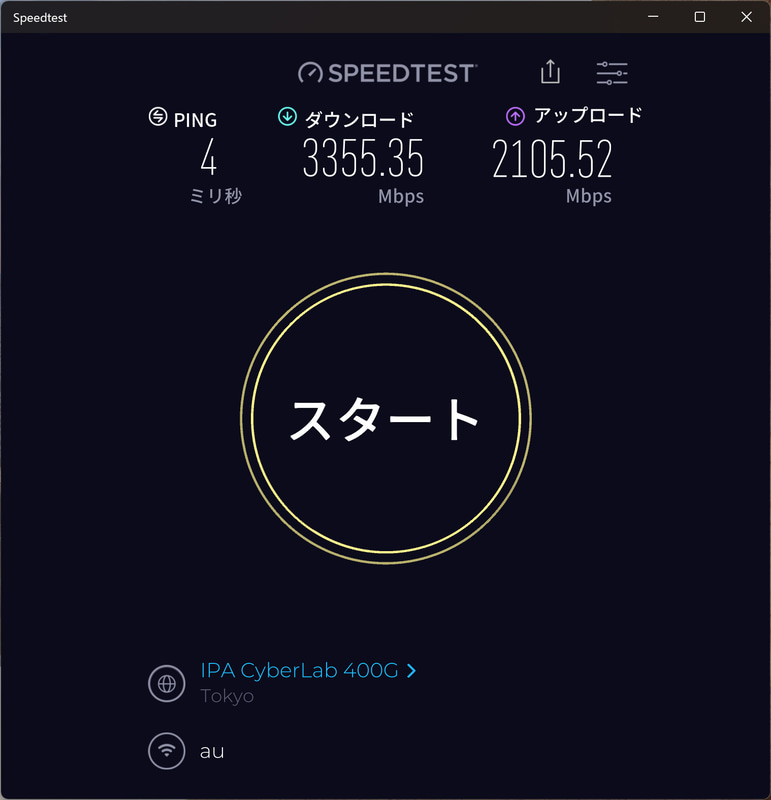 Wi-Fi 7環境でインターネット速度を計測。上り下りともに3Gbpsを超えた