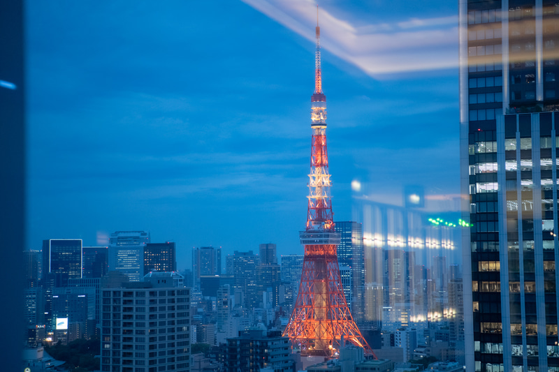 窓からは東京タワーを一望できる