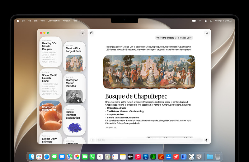 新しいSiriアプリを搭載したmacOS 27