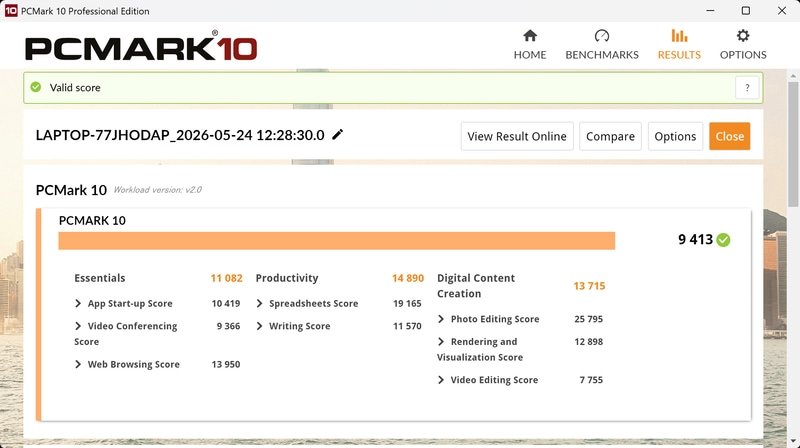 PCMark 10の結果