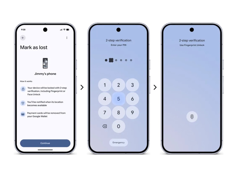 Find Hubで紛失したスマートフォンを生体認証でロックする機能