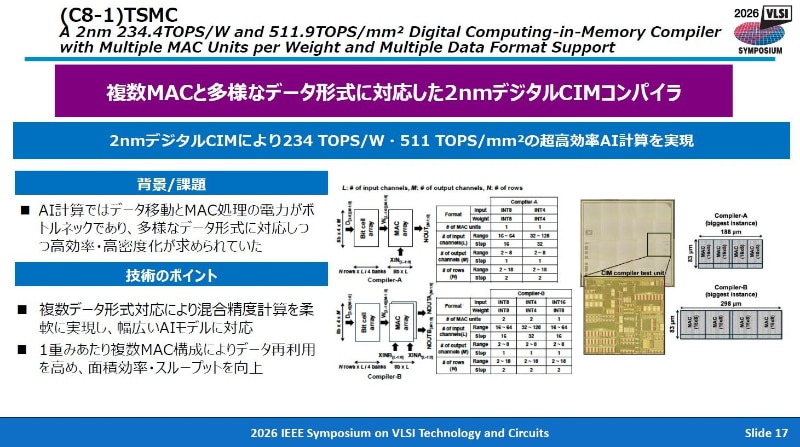 TSMCの注目講演まとめ。VLSIシンポジウムの実行委員会が2026年4月28日に東京で開催した記者会見の資料から