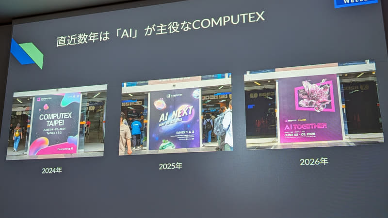 直近3年は「AI」が主役となっている点をイベント会場のポップ写真でアピール
