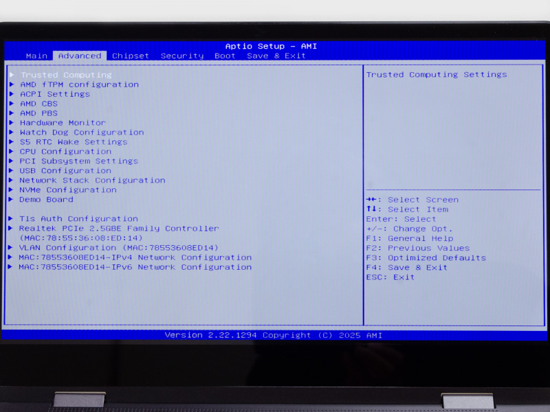 BIOS / Advanced