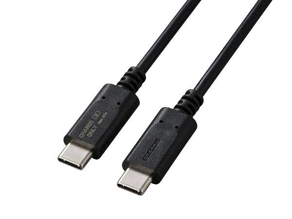 あんしん充電専用ケーブル(USB-C(TM) - USB-C/60W) ブラック/1m