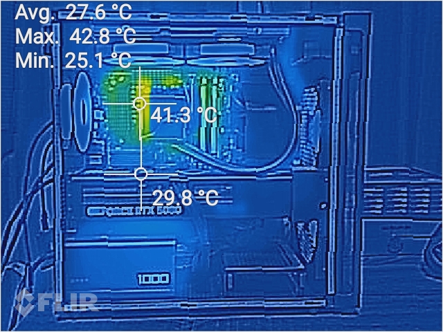 CINEBENCH 2026の30分連続動作テスト終了直前のサーモグラフィー
