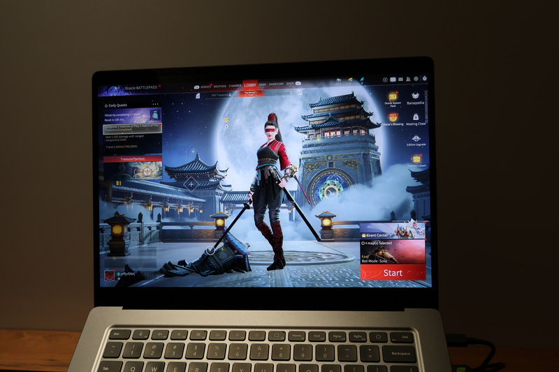 「NARAKA:BLADEPOINT」も、マルチプレイヤーゲームの実例として、RTX Spark搭載機にて実機動作していた。