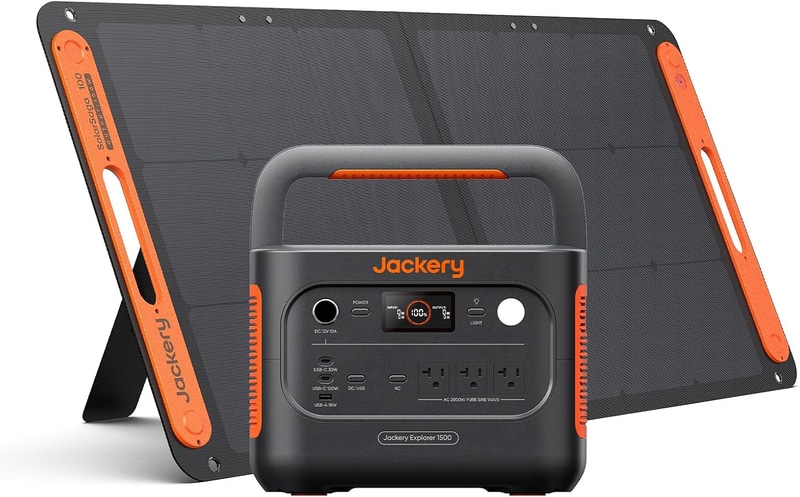 Jackery ポータブル電源 1500 New 100W ソーラーパネル 1枚 2点セット
