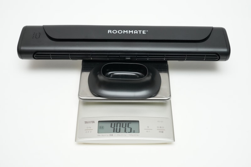 本体に卓上スタンドを加えた実測重量は404.5g