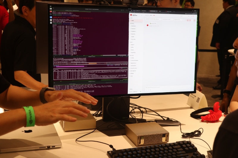展示会場でもOpenClawの導入によるフィジカルAIの可能性の広がりについて多くのデモが用意された