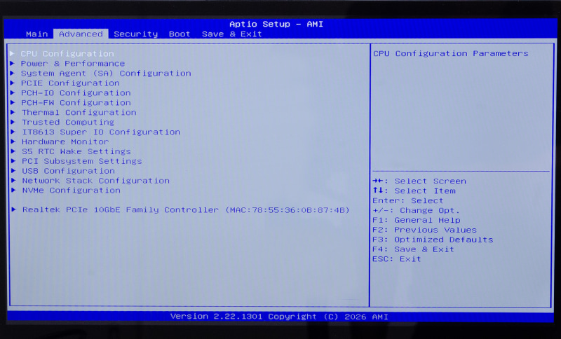 BIOS / Advanced