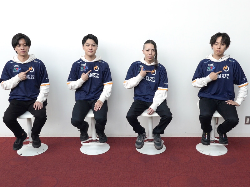 名古屋NTPOJAのメンバーは、左からもっちー、大谷、らおやむ、リーダーのSeiyaの4人