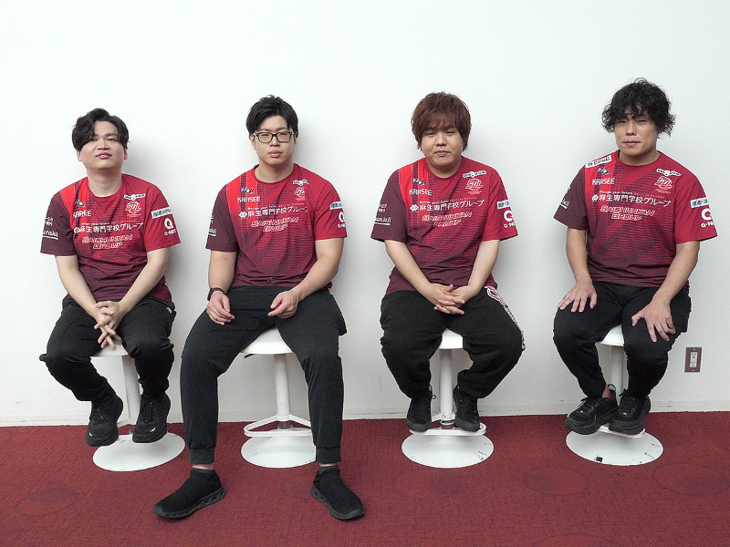 Saishunkan Sol 熊本は左から、SFL初参戦のきんちょ(SCARZ所属)、4月からSaishunkan Sol 熊本に移籍したこばやん、まちゃぼー、新リーダーのcosaの4人でSFLに挑む