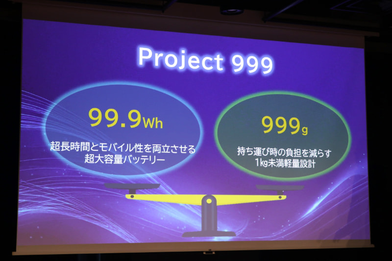 これを実現するために立ち上がったProject 999。999gと99.9Whのバッテリの両方を実現