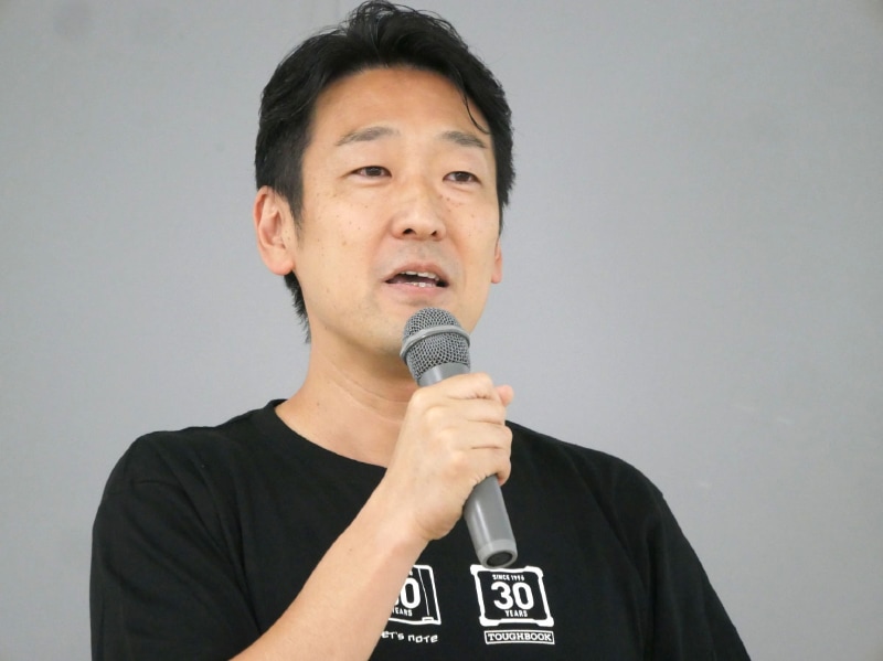 手づくりレッツノート工房の理事長となったパナソニック コネクト執行役員ヴァイス・プレジデントモバイルソリューションズ事業部マネージングダイレクターの青木秀介氏