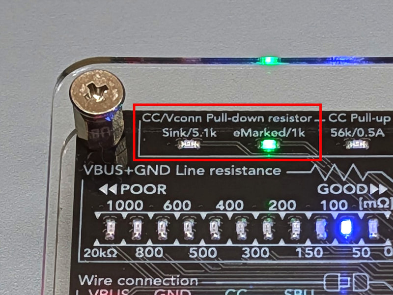 eMarkerが検出されれば「eMarked/1k」が点灯する