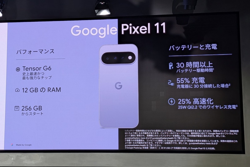 Pixel 11無印もQi 2.2による25W無線充電に対応した