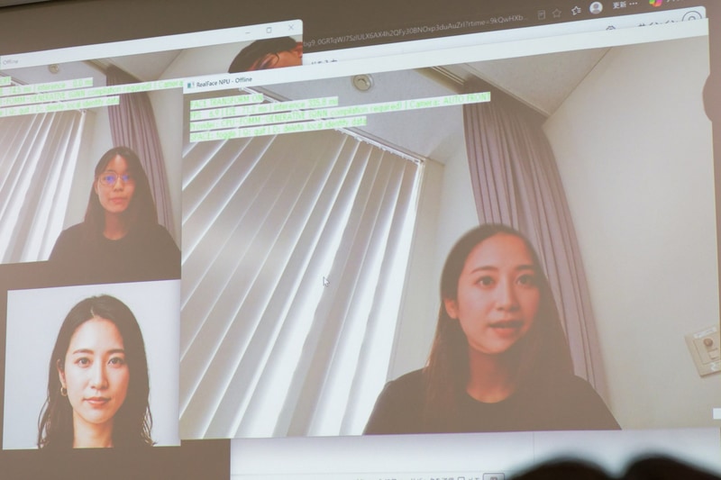 正面向きの1枚画像を元に、Webカメラで捉えた顔の向きや表情に追従させる形で合成する