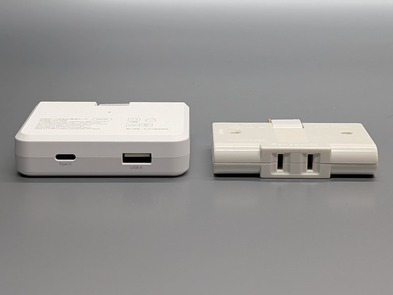 厚みもこうして比較するとかなり違う。USB PD絡みの基板を内蔵するためだろう