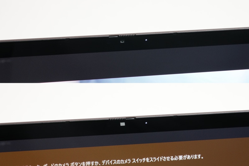 ディスプレイ上部に、顔認証に対応した「5MP IR AIカメラ」とデュアルマイクを搭載
