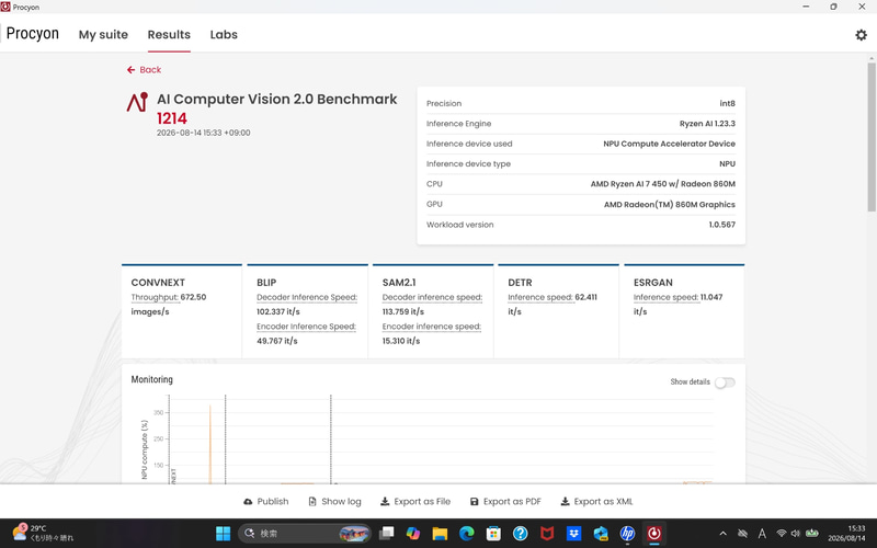 「UL Procyon AI Computer Vision 2.0 Benchmark」