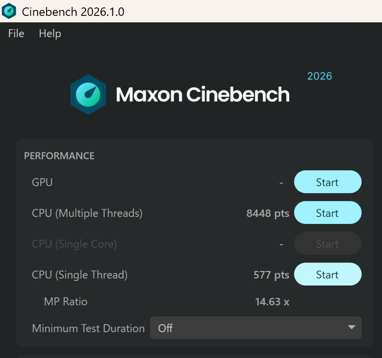 　Cinebench 2026の結果。ノートPCのCPUとしては超高スコアだ。CPUパワーを求める処理もハイエンドデスクトップと変わらないレベルでこなせる