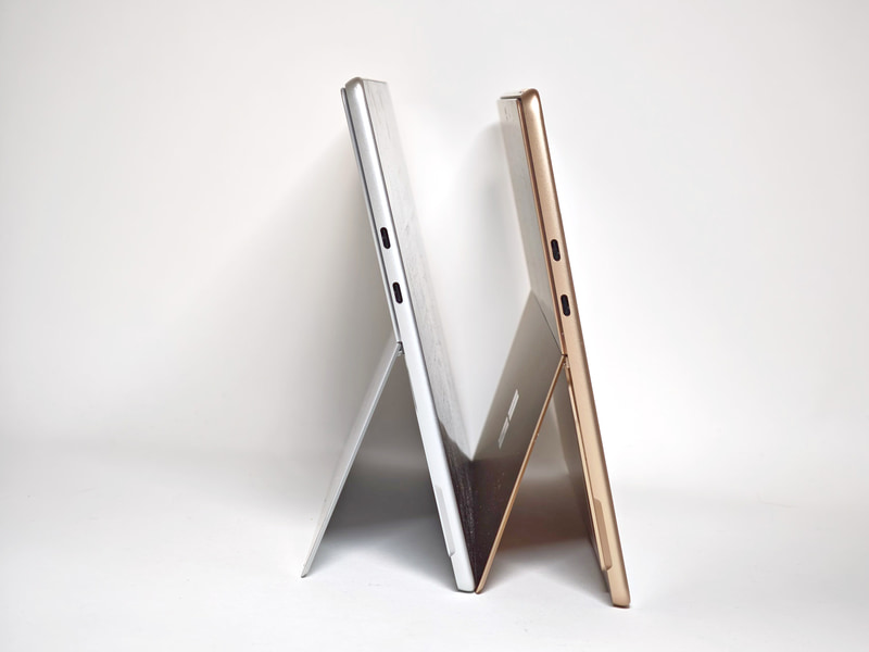 プラチナ(シルバー)が従来モデルとなるSurface Pro 13型/第11世代、新色デューンがSurface Pro 13型/第12世代。USB4が2ポートや、Surface Connect(ドックやACアダプタ専用ポート)などのポート位置や構造などには違いは見当たらない