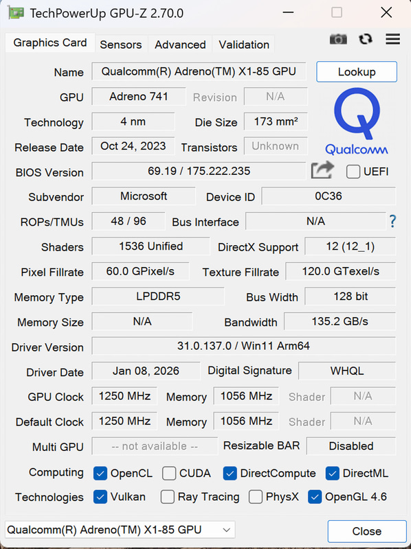 Surface Pro 13型/第11世代のGPU-Z