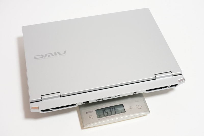 実測重量は1,534gであった