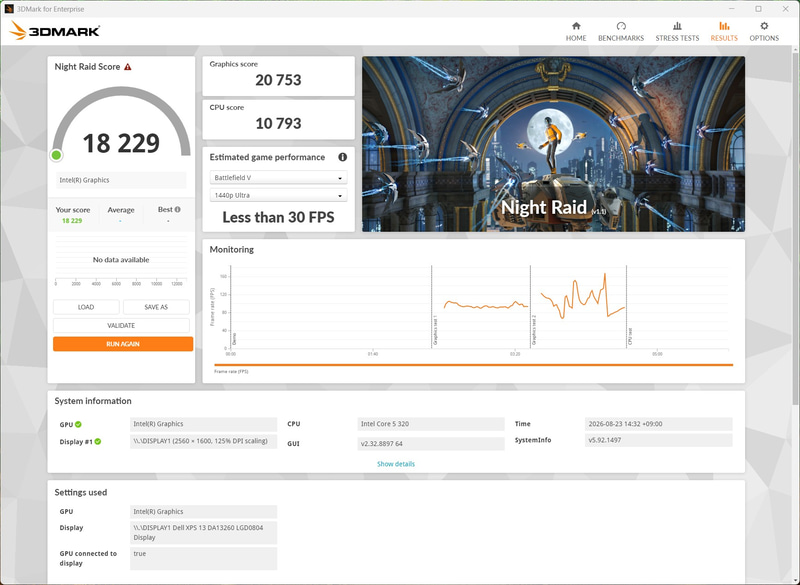 3DMark Night Raidの結果