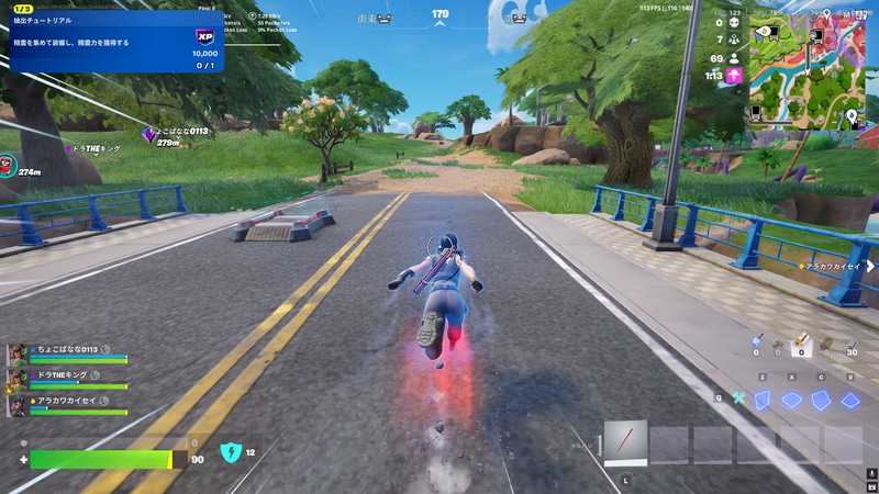 「Fortnite」のオンラインバトルを試したが、110～120fpsを維持して快適に動作！