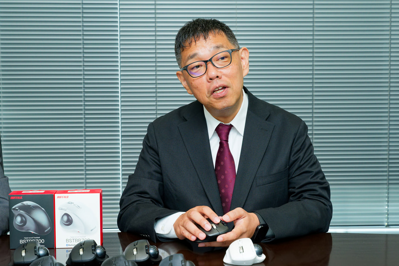 トラックボールの企画を担当した株式会社バッファロー コンシューマーマーケティング部 新商品推進課長 根本将幸氏