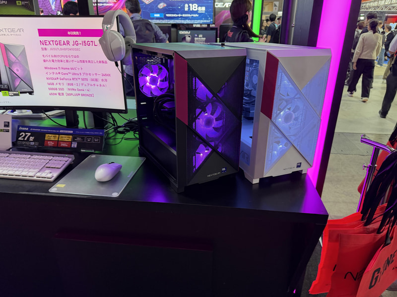 ノート用CPUを搭載した「NEXTGEAR JG-I5G7L」。黒と白の2色展開