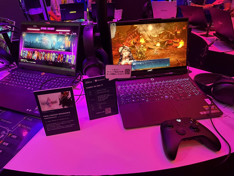 同社のゲーミングノートがズラリと並べられており、メジャータイトルをプレイすることができる