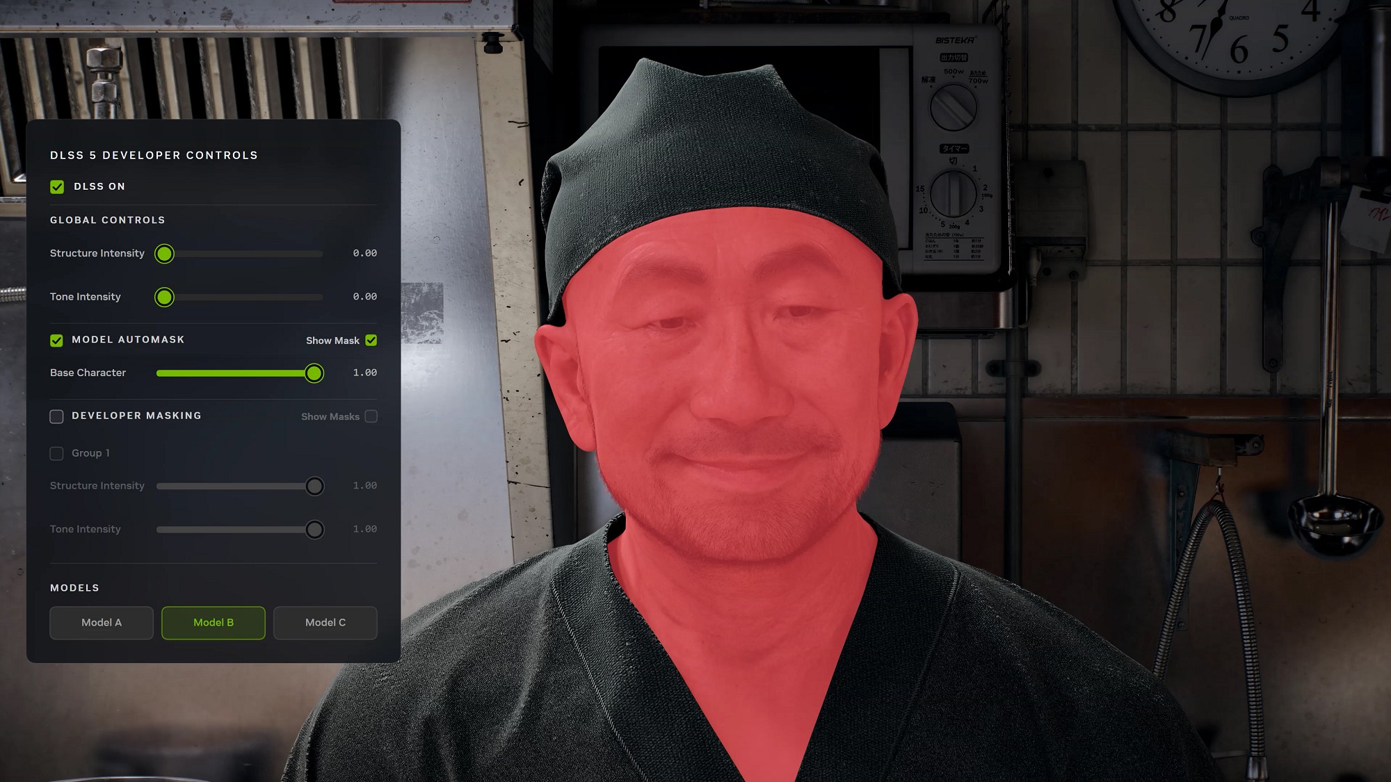 2026年9月時点のDLSS 5では、Semantic AI Masking(Automatic Masking / Semantic Mask)はキャラクター(人肌)にのみ対応している