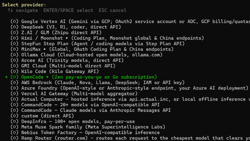 今回はOpenCode Zenの例だ
